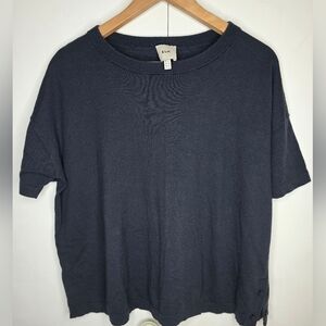 Elk Women's Navy Blue Boxy Top Size 8